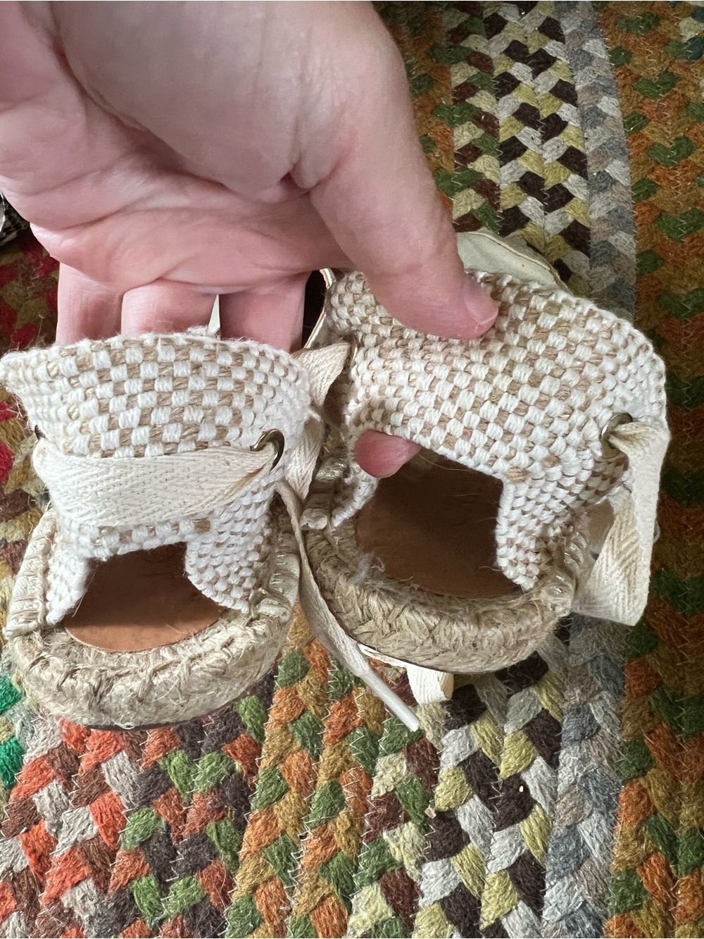 J. Crew Women’s Cream Canvas Espadrille Lace-Up Sandals - Picture 2 of 14